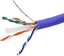 Cat6A Ethernet Bulk Cable - Solid, 550Mhz, 10G, FTP, CMR, 23AWG, Riser Rated, Pu picture
