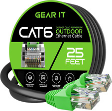 GearIT Cat6 Outdoor Ethernet Cable 25 Feet CCA Copper Clad, Waterproof, Direct - picture