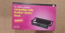 NEW STAPLES FAX RIBBON CARTRIDGE COMPATIBLE WITH BROTHER PC201 BLACK - SEALED picture