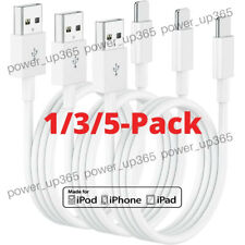 1/3/5 Pack USB Cable Heavy Duty For iPhone 8 7 6 iPad Charger Charging Cord Lot picture