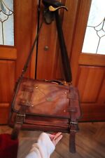 Handmade World Leather Computer Messenger Briefcase Bag 11x15 Vintage Look picture
