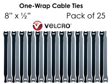 25 VELCRO® Brand One-Wrap Thin Cable Ties Reusable Straps Organizer Black Light picture
