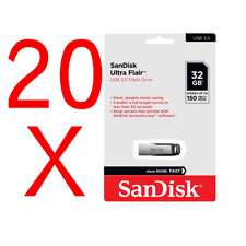 Lot of 20 x SanDisk 32GB Cruzer Ultra Flair USB 3.0 150MB/s Flash Mini Pen Drive picture