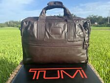 Tumi Alpha Vintage Brown Leather Padded Briefcase Laptop Bag 1970’s Columbian picture