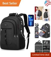 Rugged Waterproof Black Backpack - Large Capacity 35L, 15.6 inch - Multi-Purpose picture