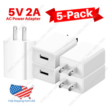 5Pack Lot 5V 2A USB Port Jack Wall Charger 5 Volt v 2 Amp AC to DC Power Adapter picture