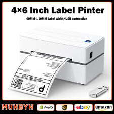 MUNBYN Thermal Shipping Label Printer 4x6 Barcode Desktop Printer w/ Flash Drive picture