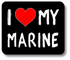 I Love Heart My Marine Mouse Pad Non-Slip 1/8in or 1/4in Thick picture