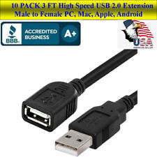10 PACK High Speed USB 2.0 Extension Cable A Male to A Female 3 FT PC, PHONE picture