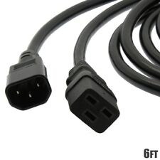 6ft C14 to C19 14/3 Gauge 3 Prong Power Adapter Cable/Cord 10Amp 125V SJT Black  picture