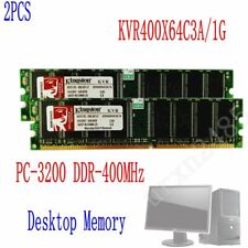 2GB 2x 1GB PC3200 DDR 400Mhz 184Pin DIMM RAM Desktop Memory KVR400X64C3A/1G picture