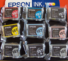 No Boxes GENUINE epson 157 T157 ink cartridges R3000 Full Set T1571-T1579 picture