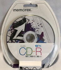 Memorex Designer Series Graffiti 52x speed 700mb 80 min CD-R Discs 10 Pack NIP picture