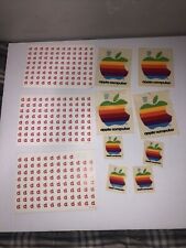 Lot of Original Vintage Apple Stickers Late 1970s 4 Large Apple/4 Small + More picture