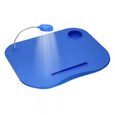 Portable Laptop Lap Desk Tray Stand With LED Light and Cup Holder Blue picture