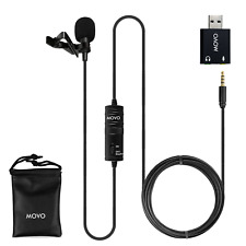 Movo Universal Lavalier Microphone for USB, Laptop, PC, Mac, Smartphone, Camera picture