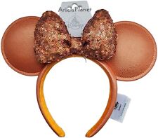 2024 Disney Parks Minnie Mouse Ear Headband with Sequined Bow – Peach punch picture
