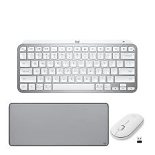Logitech Pebble M350 Wireless Mouse Off White with Keyboard and Desk Mat picture