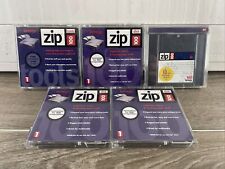 (5) Used IOMEGA Zip Disk Lot 100 MB PC Formatted with Cases Super Quick Shipping picture