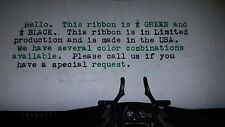 Royal Quiet Deluxe Typewriter Ribbon - Black and Green Ink Ribbon - Made in USA picture