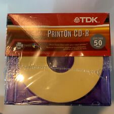 TDK Print On CD-R 80 MIN 700 MB 48X, CASE 50 Pack Brand New Sealed Recordable picture