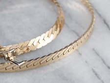 Heavy Gold Herringbone Chain Necklace picture