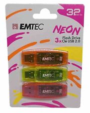 EMTEC Neon C410 USB 2.0 32GB Flash Drive 3-Pack picture