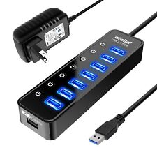 Powered USB Hub 3.0, Atolla 7-Port USB Data Hub Splitter with One Smart Charg... picture