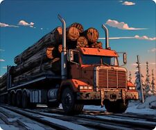 Logging Truck Alaska Logger Saw Mill Wood Mousepad Computer Mouse Pad  7 x 9 picture