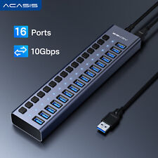 ACASIS 16-Port USB 3.0/3.1 Hub Single Switch 12V7.5A 90W Power Adapter Hub picture