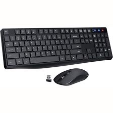 PONVIT 2.4 G USB Full Size Ergonomic Wireless Keyboard and Mouse Combo Black picture
