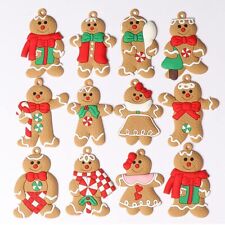 12pcs Gingerbread Man Christmas Tree Ornaments for Xmas Decor picture