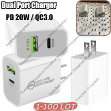 Bulk Lot 20W PD Fast Charger USB C Power Adapter Cube For iPhone 14 13 12 X iPad picture