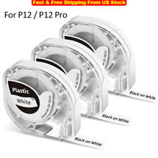 3-Pack Label Maker Tape 12mm White Pastic Tape For DYMO LetraTag Label Maker picture