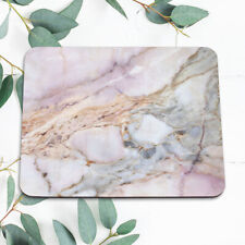 Rose Gold White Marble Gaming Mouse Pad Mat Office Desk Table Accessory Gift picture