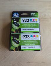HP 933 Tri-Color Original Genuine Ink Cartridge 3-Pack X2 EXPIRED picture
