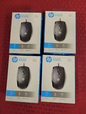 4 NEW Factory Sealed HP X500 Black USB 3-Button Optical Wired Mouse E5E76AA#ABA picture