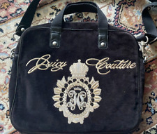 Vintage Juicy Couture Logo Laptop Messenger Bag - Black Velvet Handbag picture