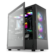 Vetroo AL600 ATX Mid Tower Gaming Computer PC Case MESH Tempered Glass w/6 Fans picture