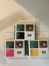 NEW HP 11 Printhead Set of 3 OEM C4810A/C4812A/C4813A Expired 08/2004-08/2005 picture
