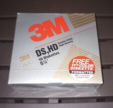 New & Sealed 1989 3M High Density 5.25” DS HD 10 Diskettes VTG picture