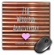 3dRose 7th Wedding Anniversary gift - Copper celebrating 7 years together - seve picture