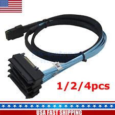 Lot Mini SAS 36P SFF-8087 to 4 SFF-8482 Connectors With SATA Power Cable 3FT 1M picture