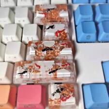Custom Made Handmade Resin Koi Fish Lotus Keycap MK Mechanical 5pcs/Set Orange picture