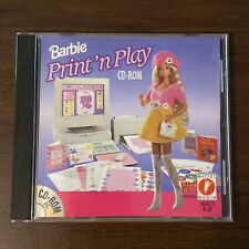 1996 Mattel Media Barbie Doll Print N Play Computer PC and Windows 95 3.1 CD Rom picture