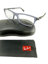 Ray Ban NEW Transparent Blue Rectangle Frames Black 54-17-145 Eyeglasses RX7017 picture