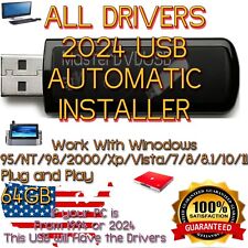 Ultimate Driver Solution - 64GB USB All Windows NT/95/98/2000/xp/7/8/10/11 USA picture