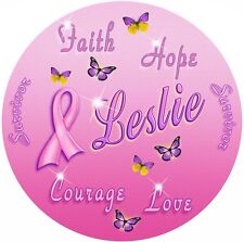 Breast Cancer Survivor Butterflies Round Mouse Pad Personalize Gifts Ladies Pink picture