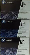 3 New Genuine Factory Sealed HP 51A Laser Cartridges in the Black Boxes picture