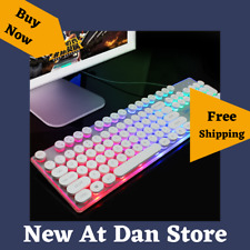 Experience the Ultimate Colorful Crystal Luminous Wired Keyboard Mouse Set USB picture